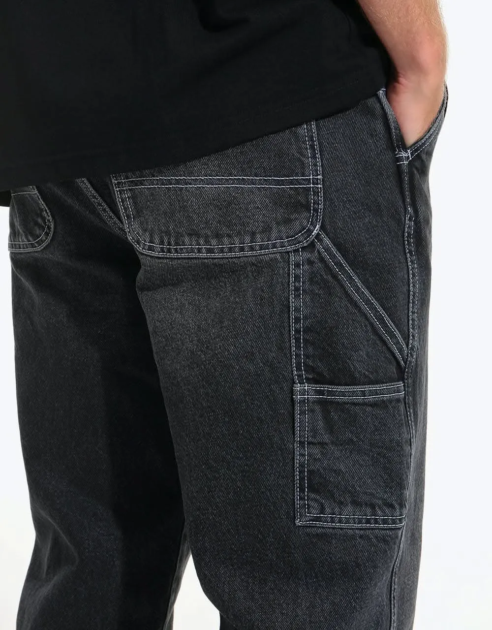 Washed Straight Carpenter Denim Jeans