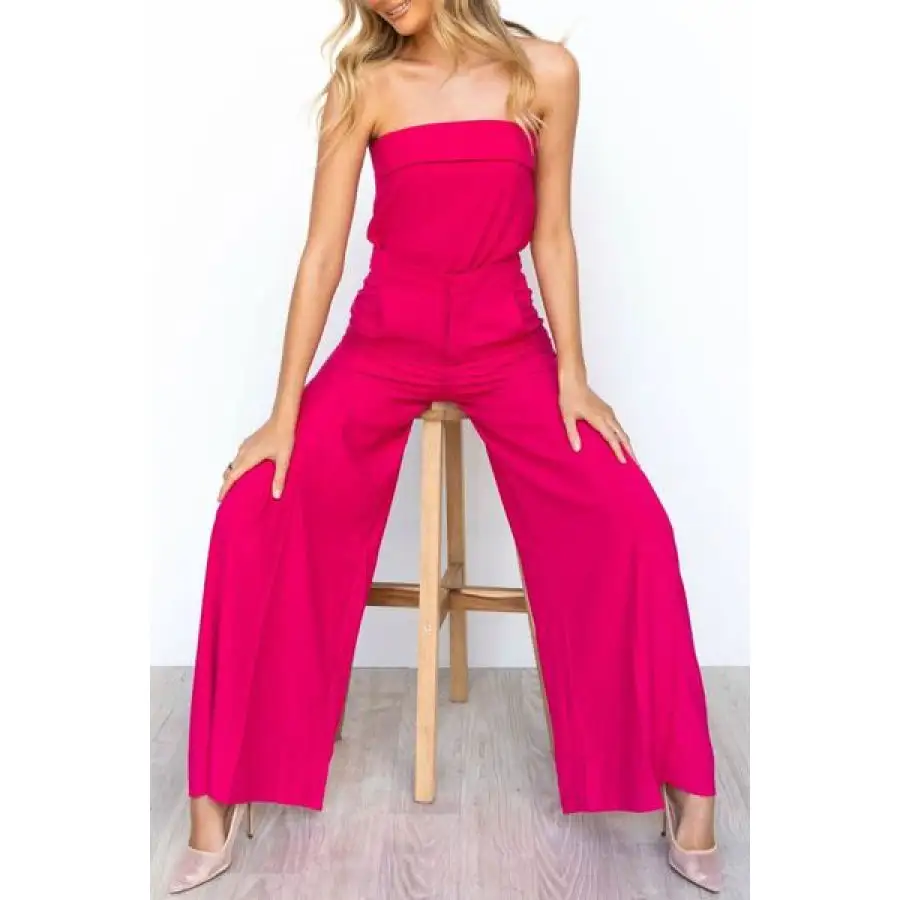 Tube Top and Wide Leg Pants Set