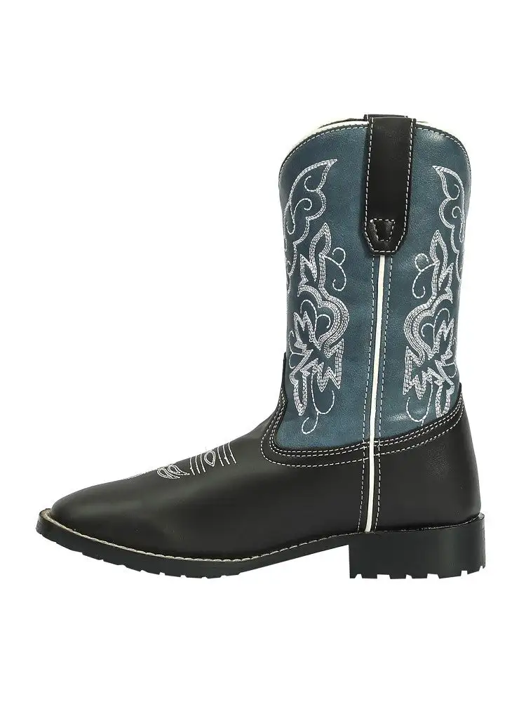 Stitched Men's Western Boots With Round Toe