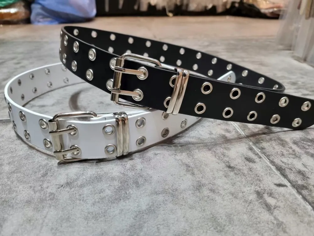 Silver Buckle Genuine Leather Belt