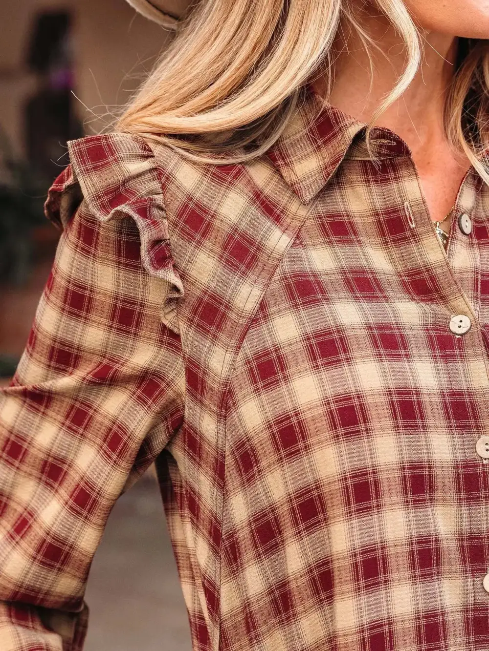 Plaid Patchwork Ruffle Mini Dress