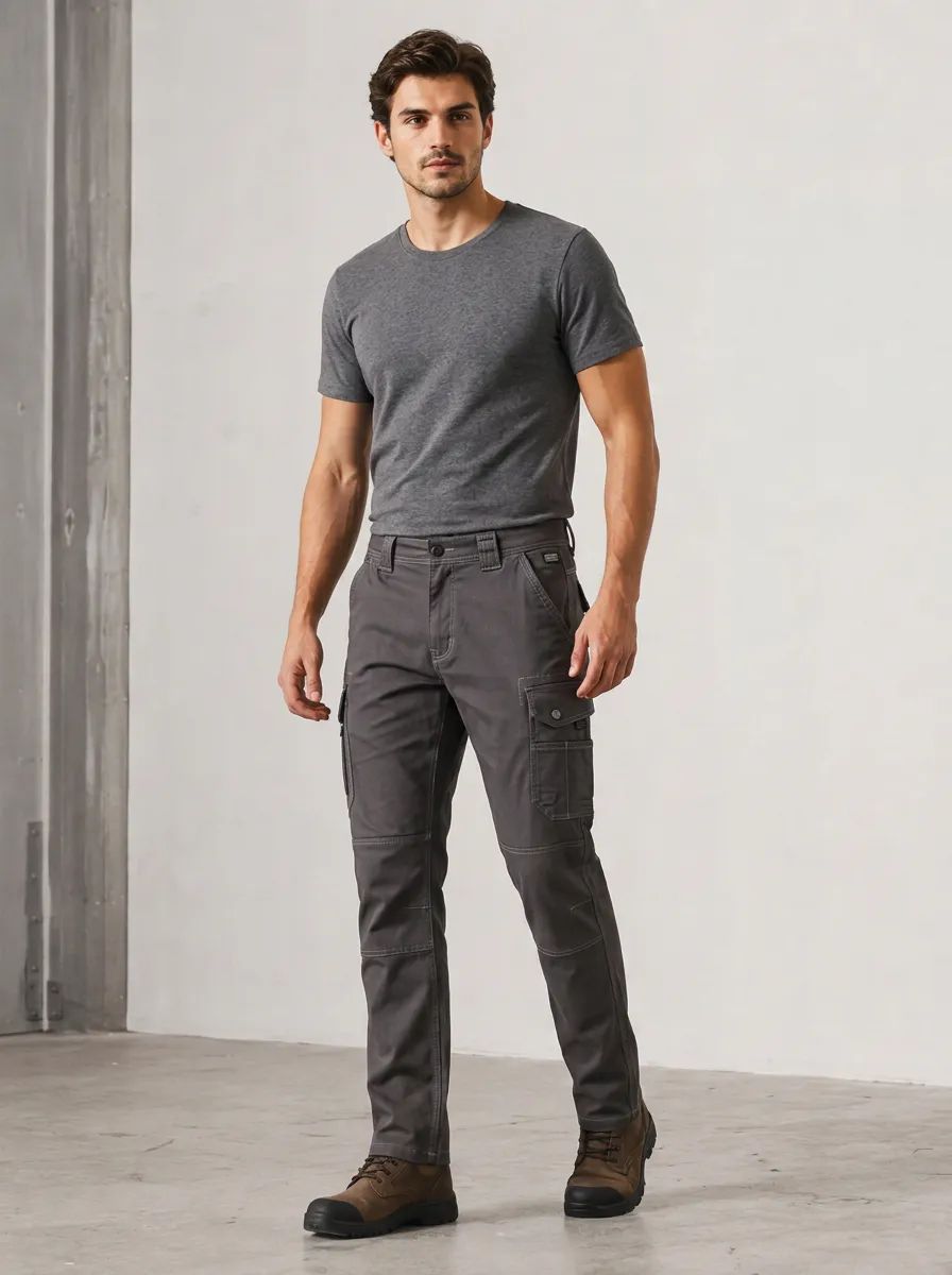 Men's Charcoal Grey Utility Cargo Pants