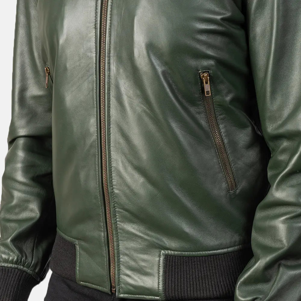 Men's Bold Profile Bomber Leather Jacket