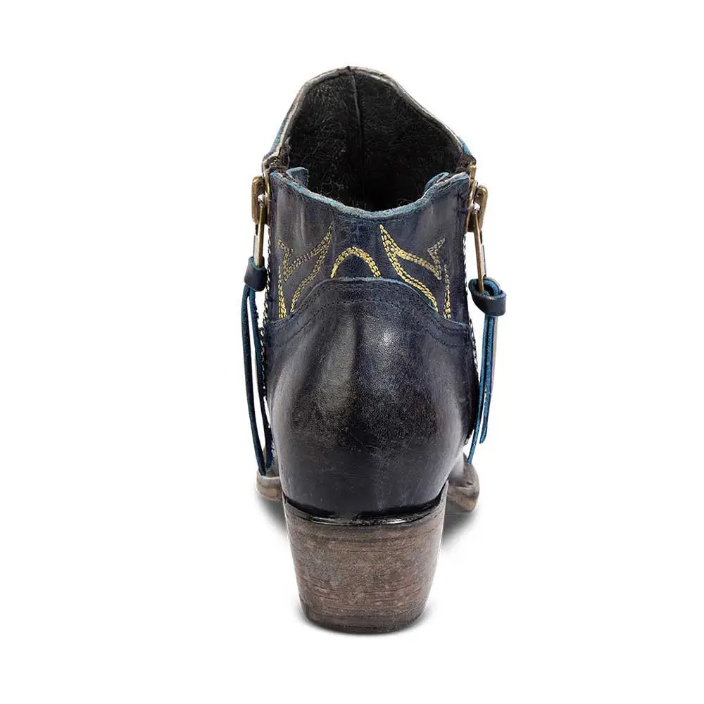 Faux-Leather Embroidered Zip-Up Snip-Toe Western Boots