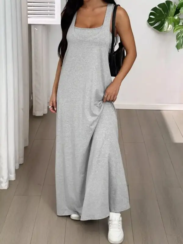 Scoop Neck Cami And Maxi Dress Set