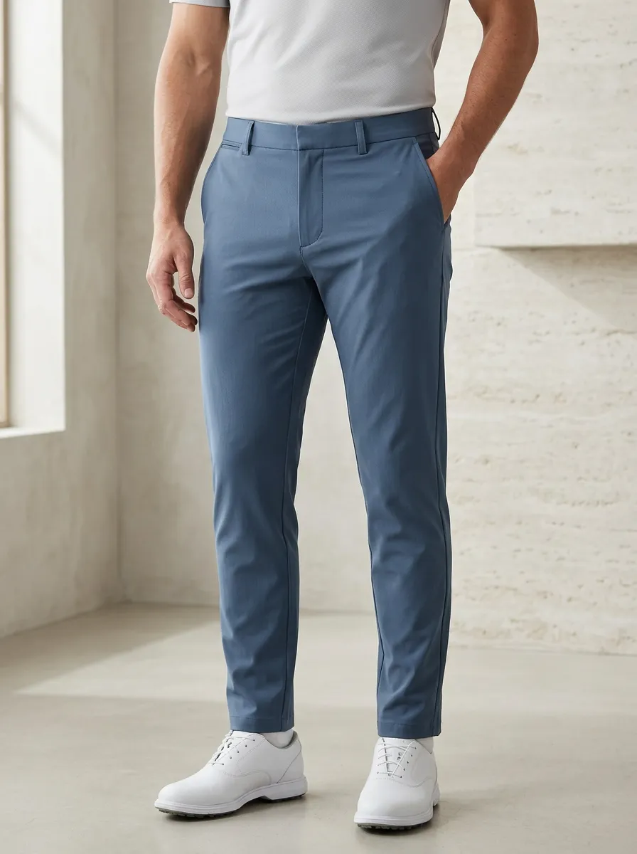 Men's Golf Lover Blue Solid Printed Trousers
