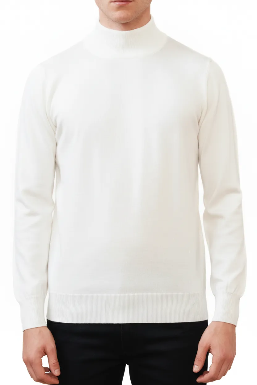 Classic Slim Fit Viscose Turtleneck Sweater