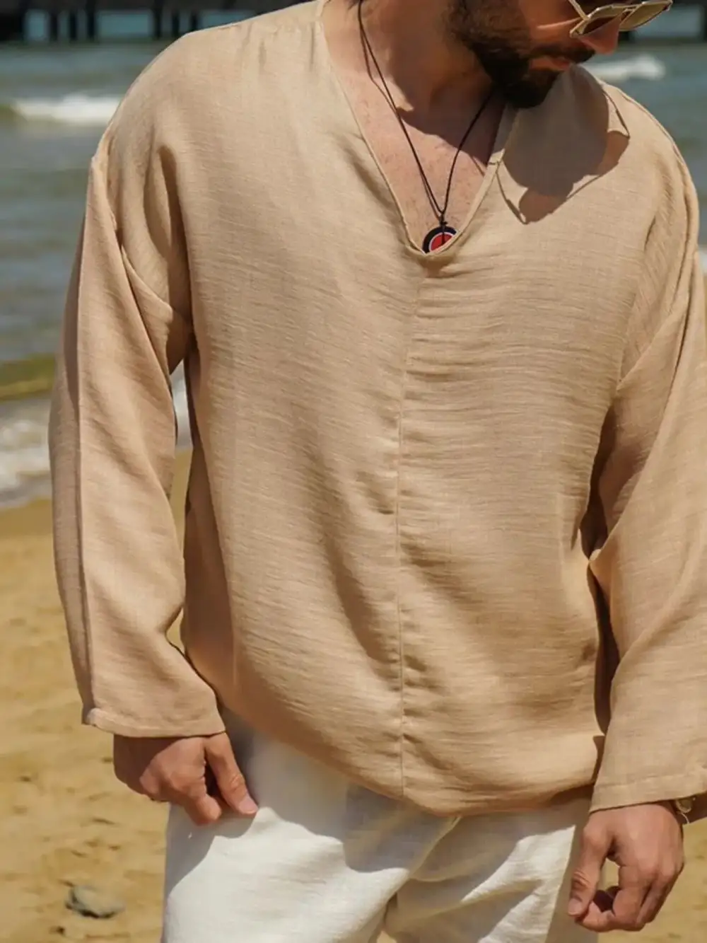 V-Neck Long-Sleeve Top