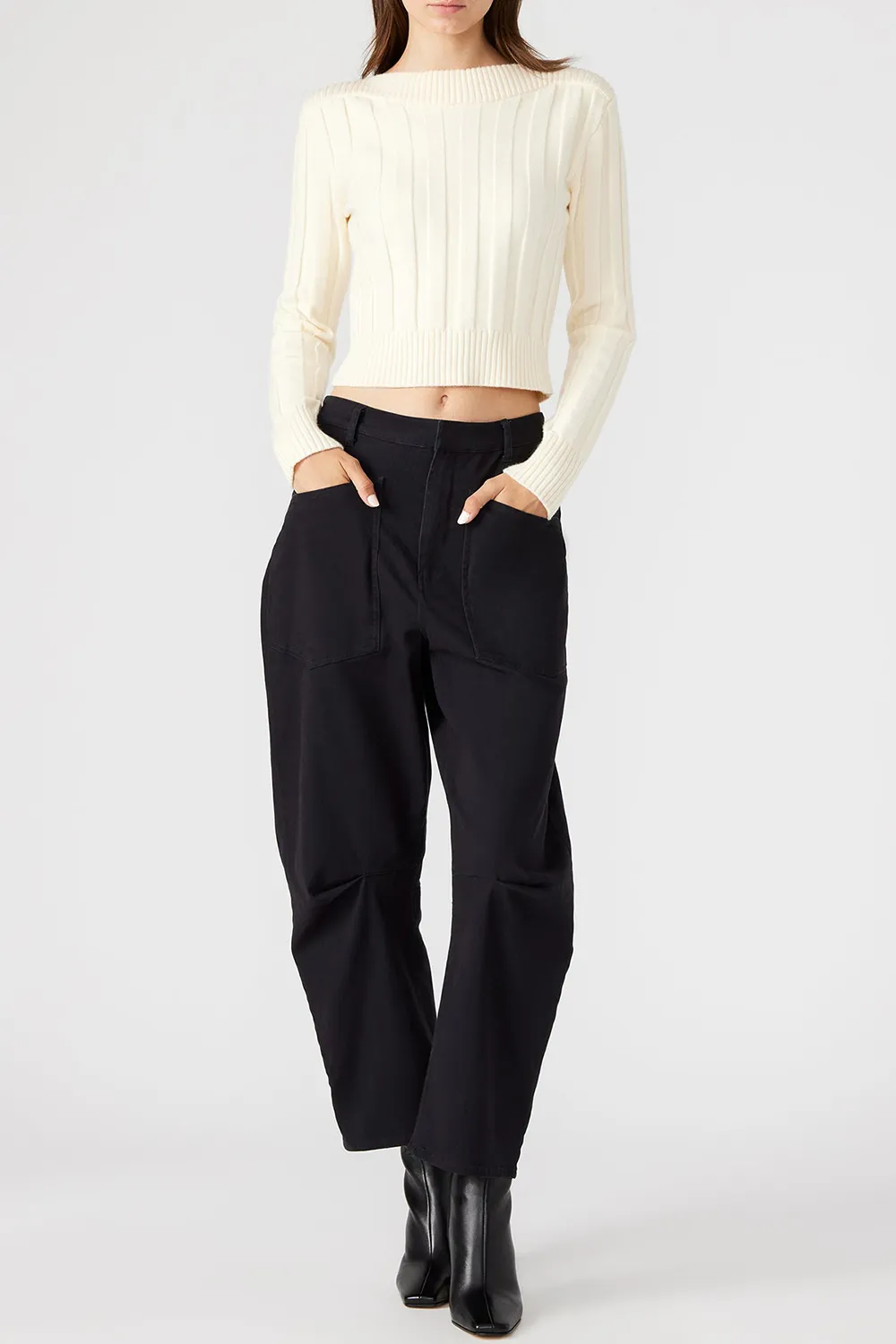 BARREL LEG PANT BLACK