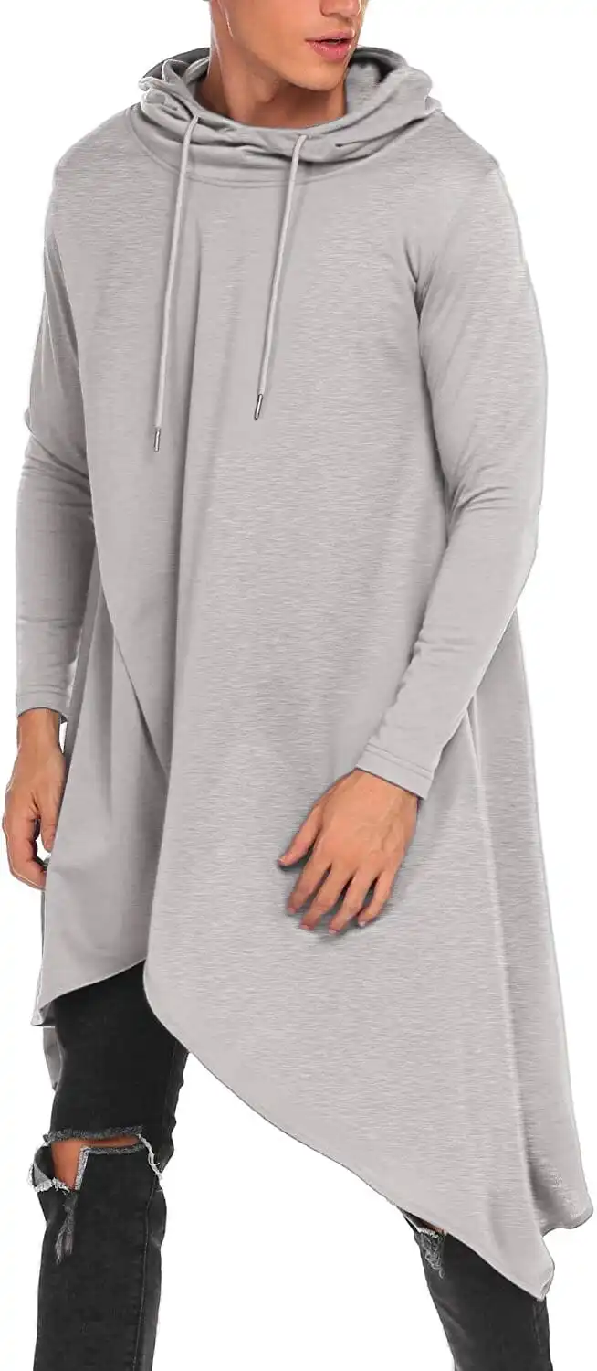 Casual Asymmetrie Hem Pullover Hooded Poncho Sweatshirt Hoodie