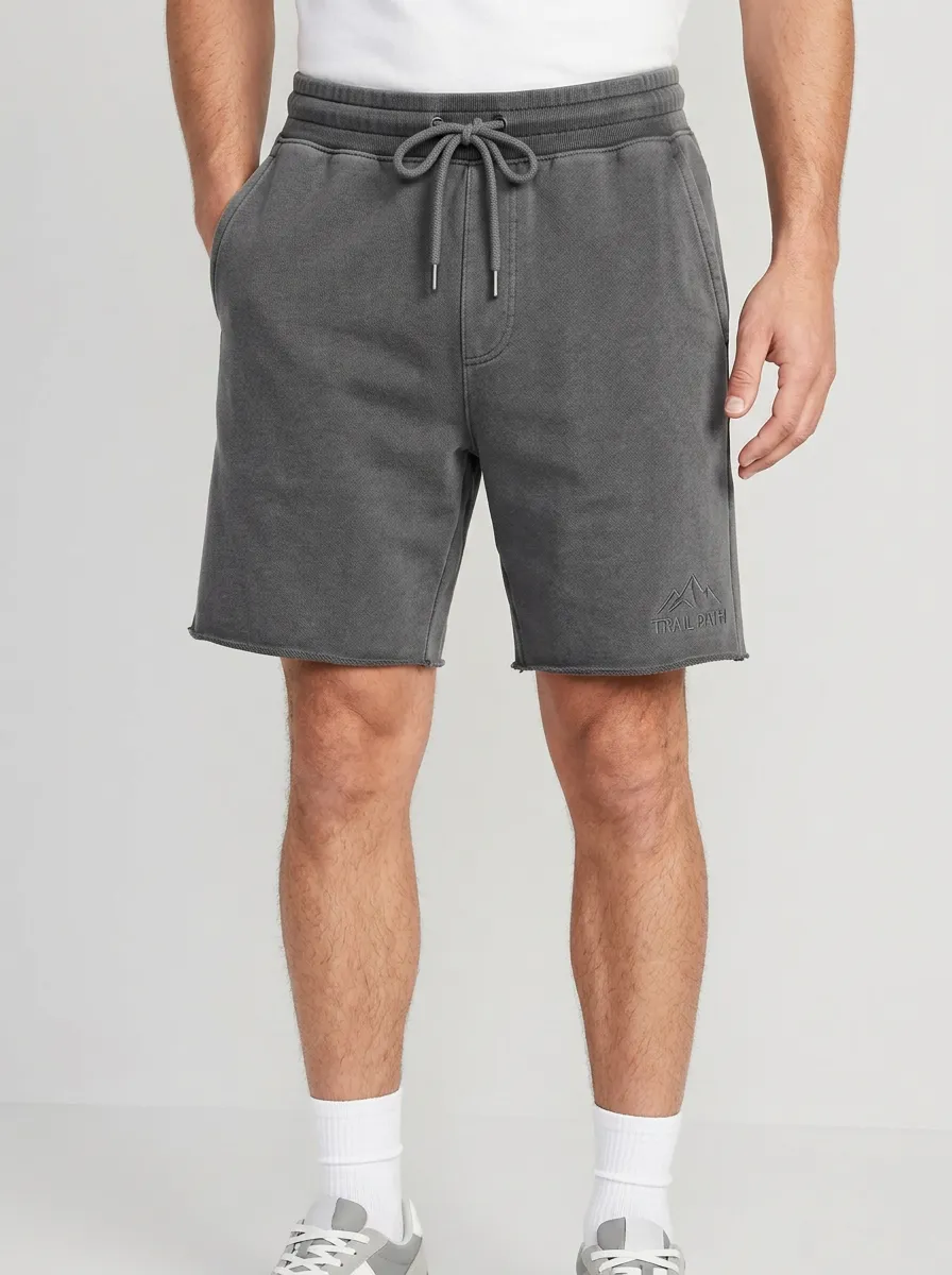 Men's Hiking Outdoor Trail Path Mountain Printed Fleece Shorts