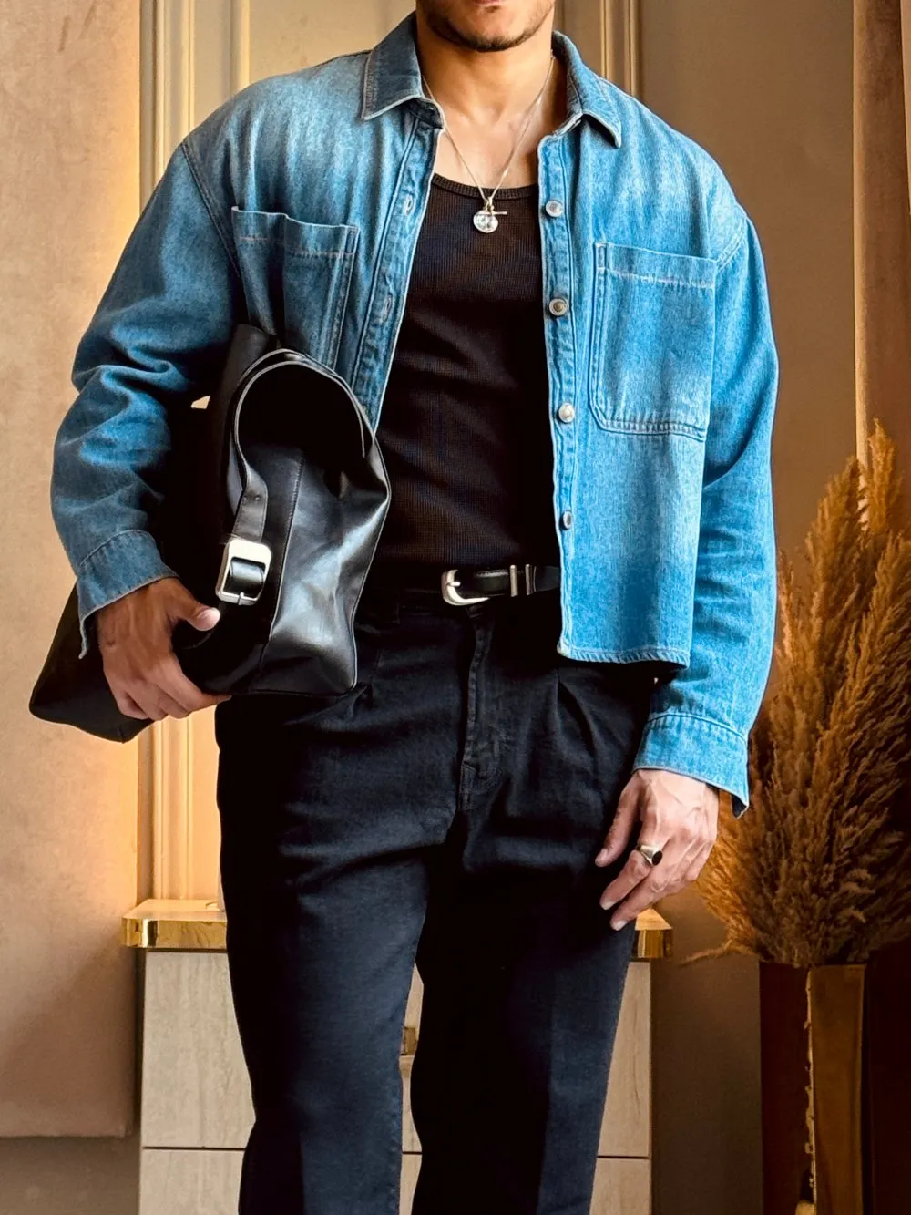 Straight-Leg Tailored Pleated Jeans