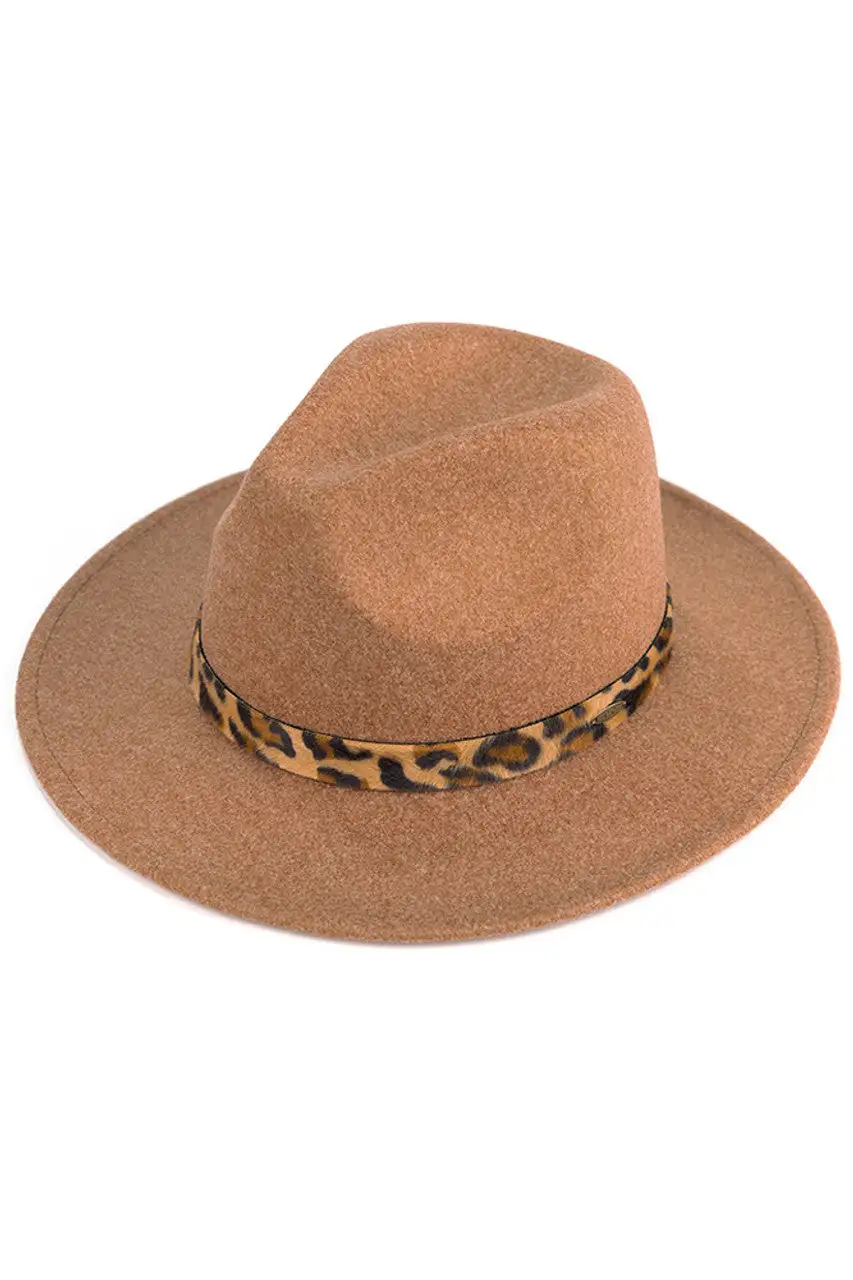 Vegan Felt Heather Leopard Hat
