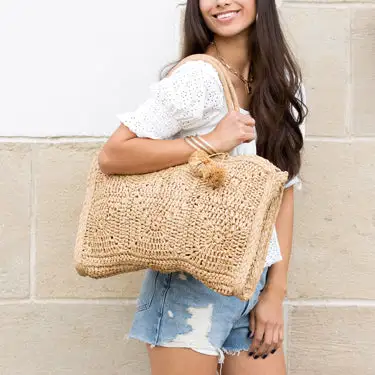 Straw Traveler Tote Bag