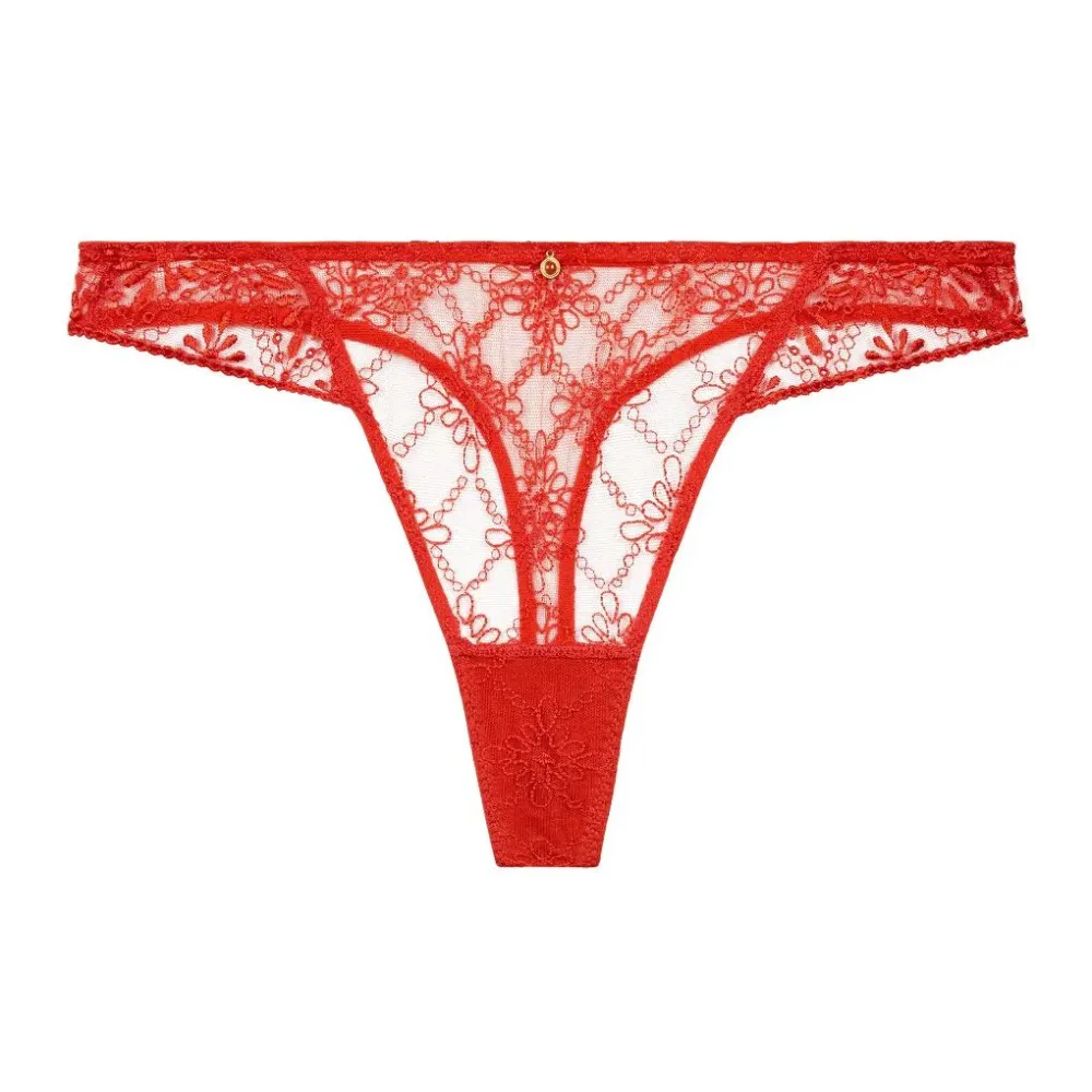 Women's Seamless Embroidery Tanga Panty