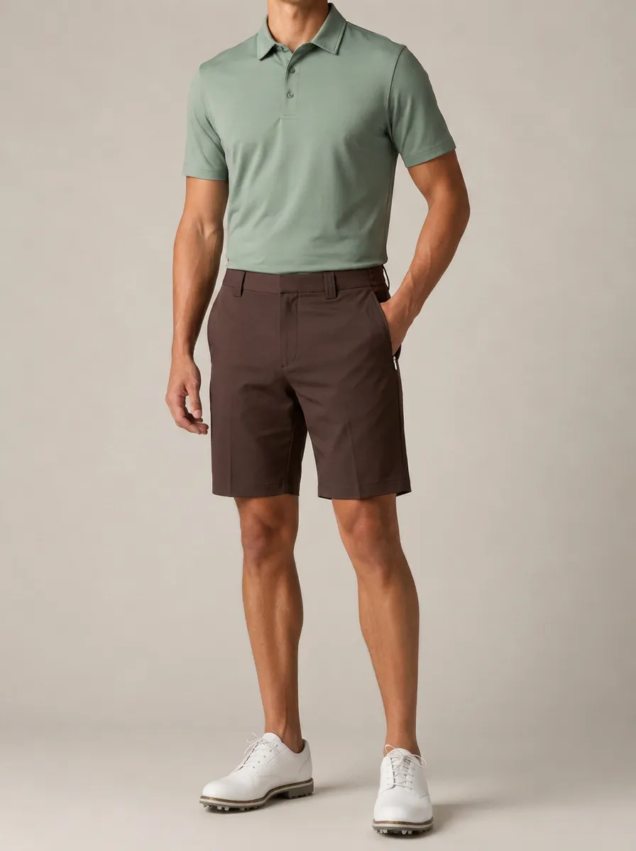 Men's Golf Lover Brown Solid Performance Shorts