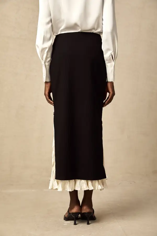 Color Block Midi Skirt