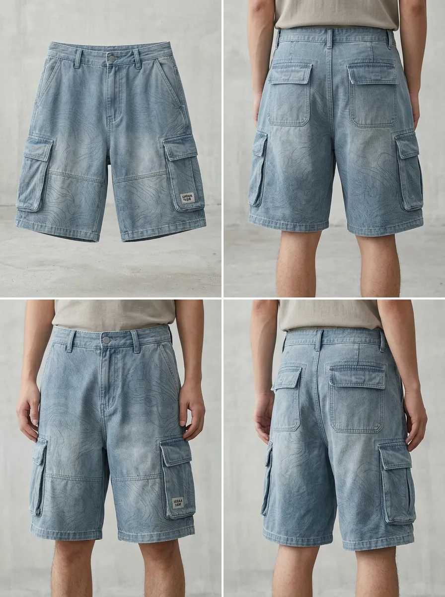 Urban Cargo Topographic Graphic Men's Cargo Shorts