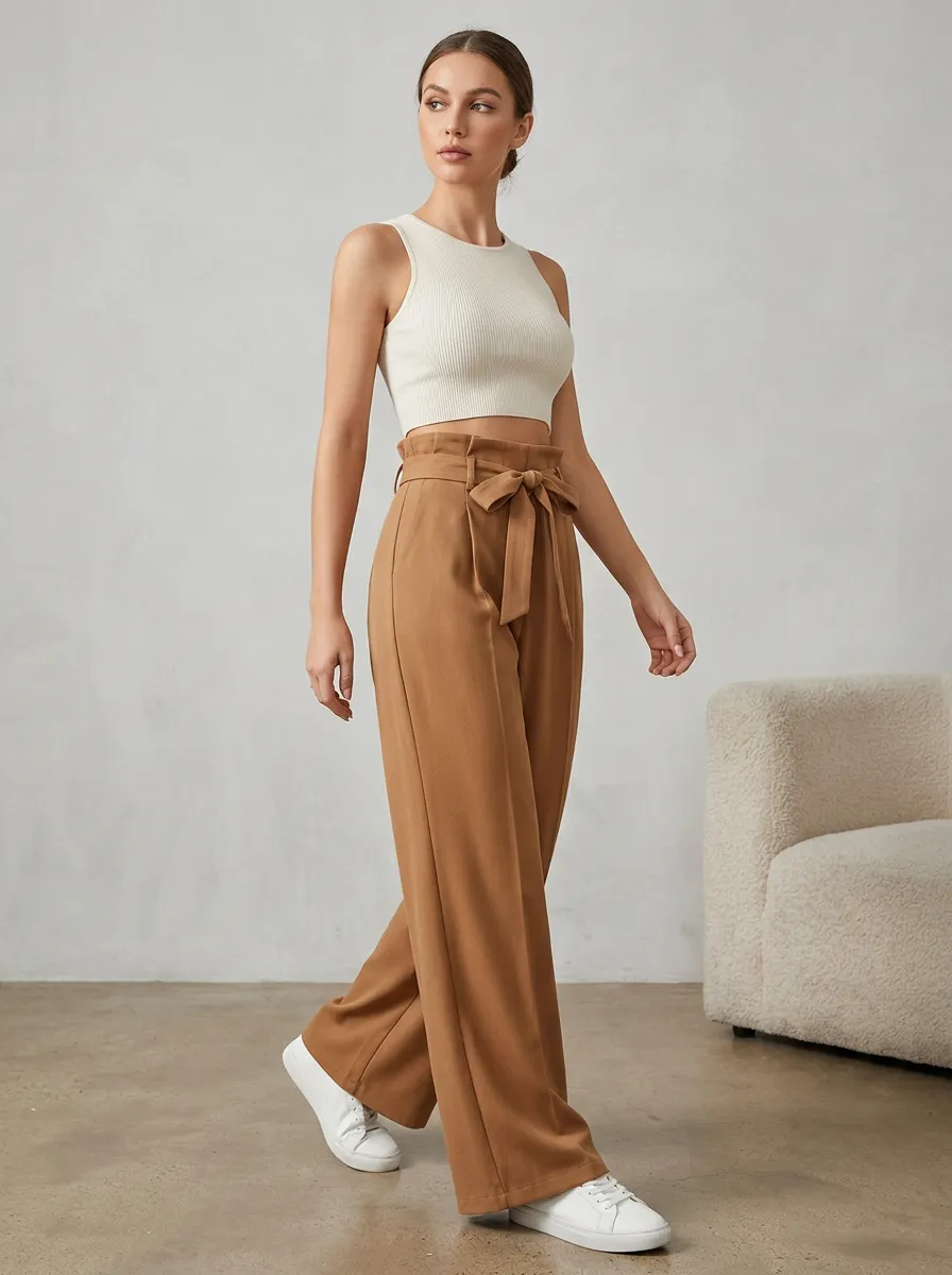 Refined Wide-Leg Casual Wide Leg Pants