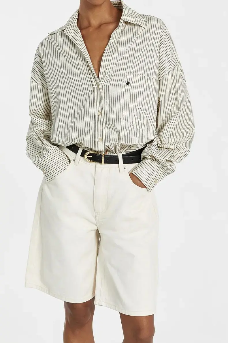 CREAM DENIM SHORT