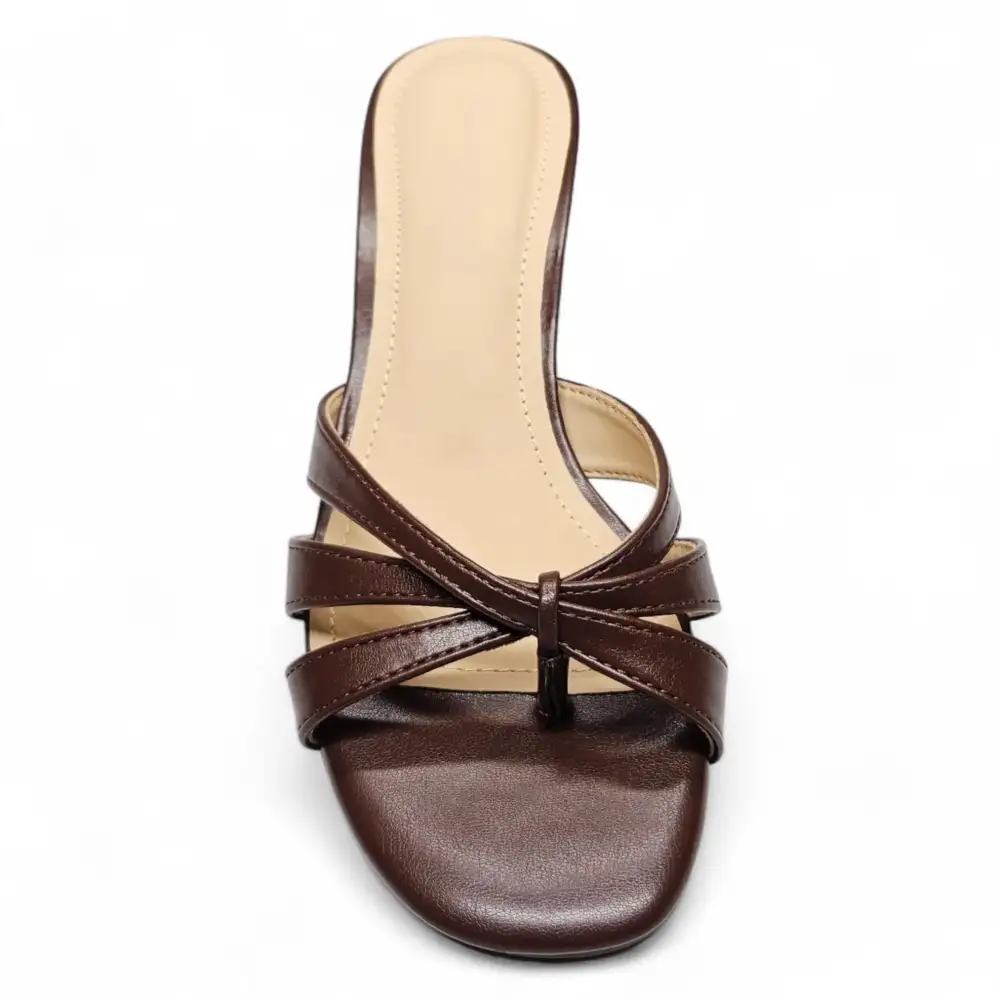 Keep Strappy Thong Kitten Heel Mule Sandals