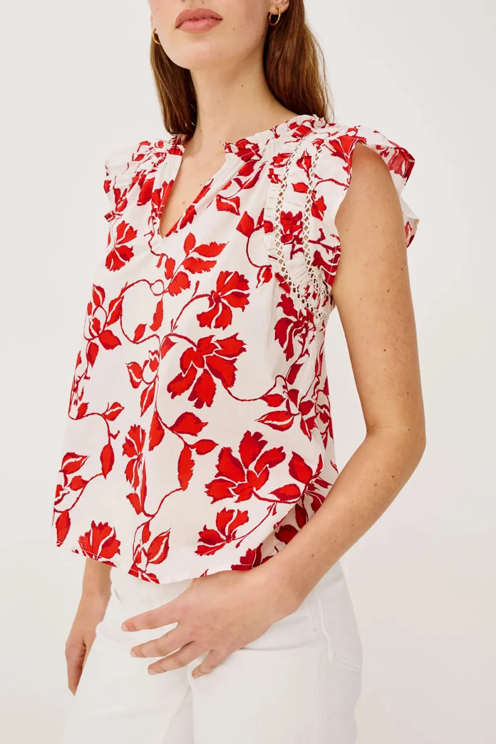 Ruffle Cotton Rails Top