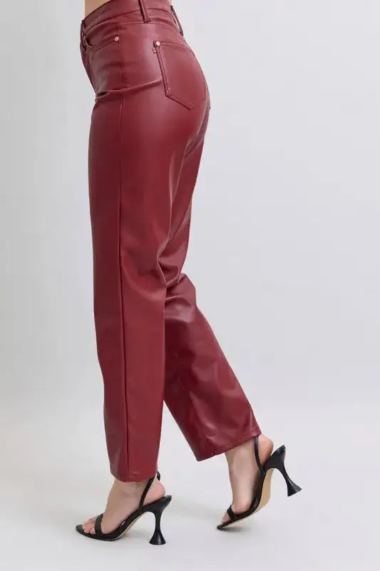 High Waist Faux Leather Pants