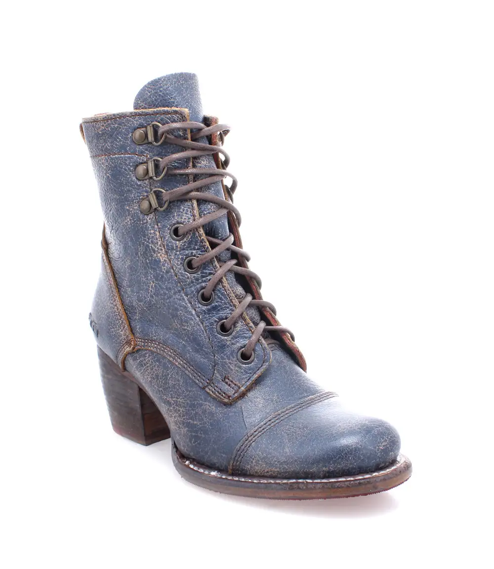 Cap-Toe Side-Zip Lace-Up Boots