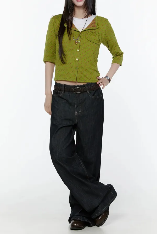 No-Fade Wide-Leg Jeans