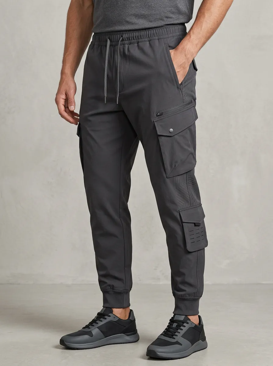 Outdoor-Inspired Geometric Graphic Print Daily Wear Men's Cargo Jogger Pants