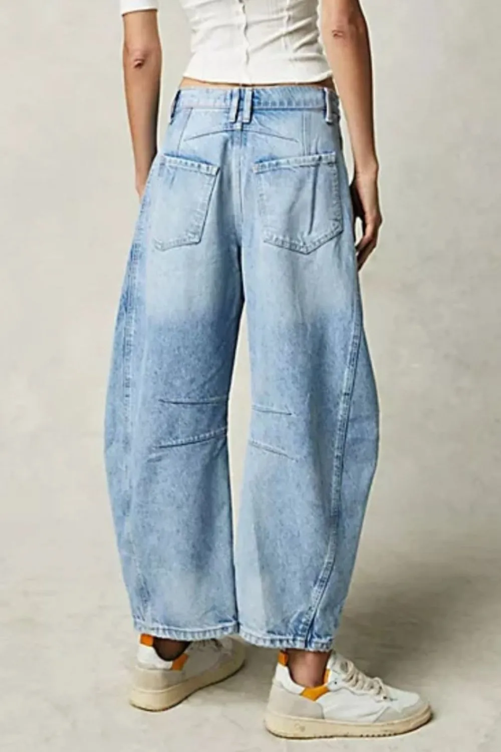Tiered Relaxed Fit Denim Jeans