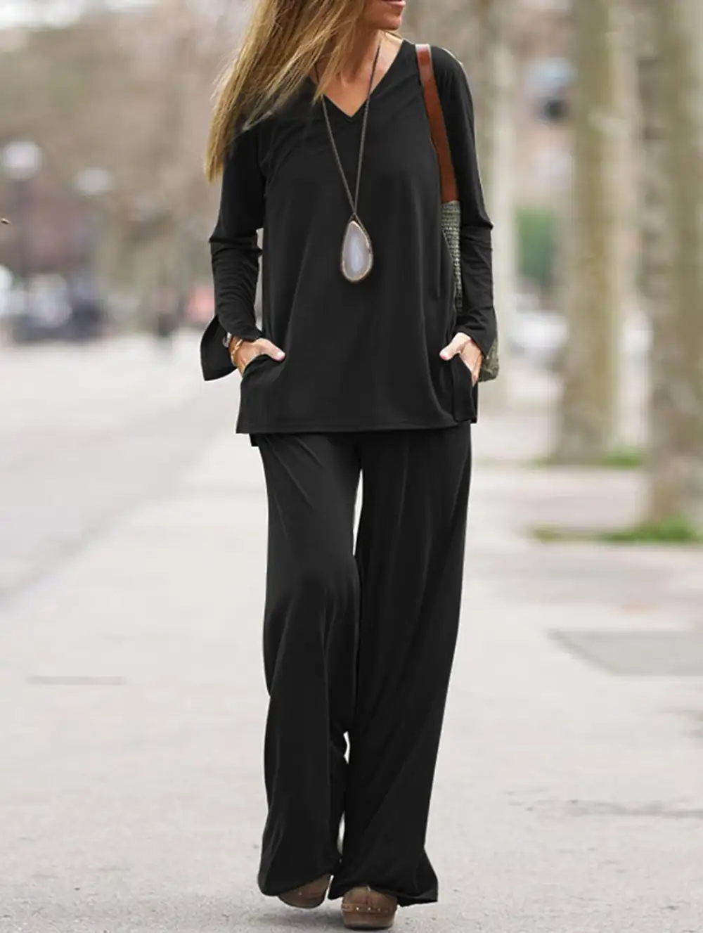 Top Wide-Leg Pants Loose Suit