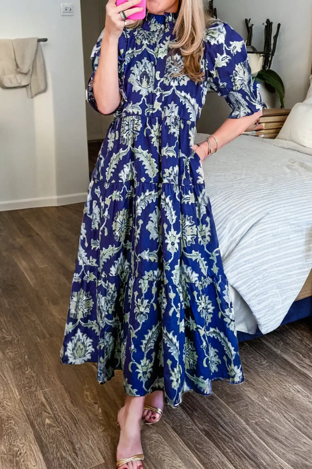 Wearable Cut Floral Printed Ruffle Dress