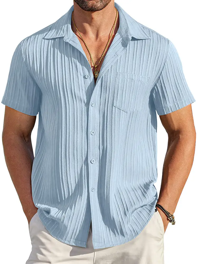 Soft Weave Textured Button Down Shirt