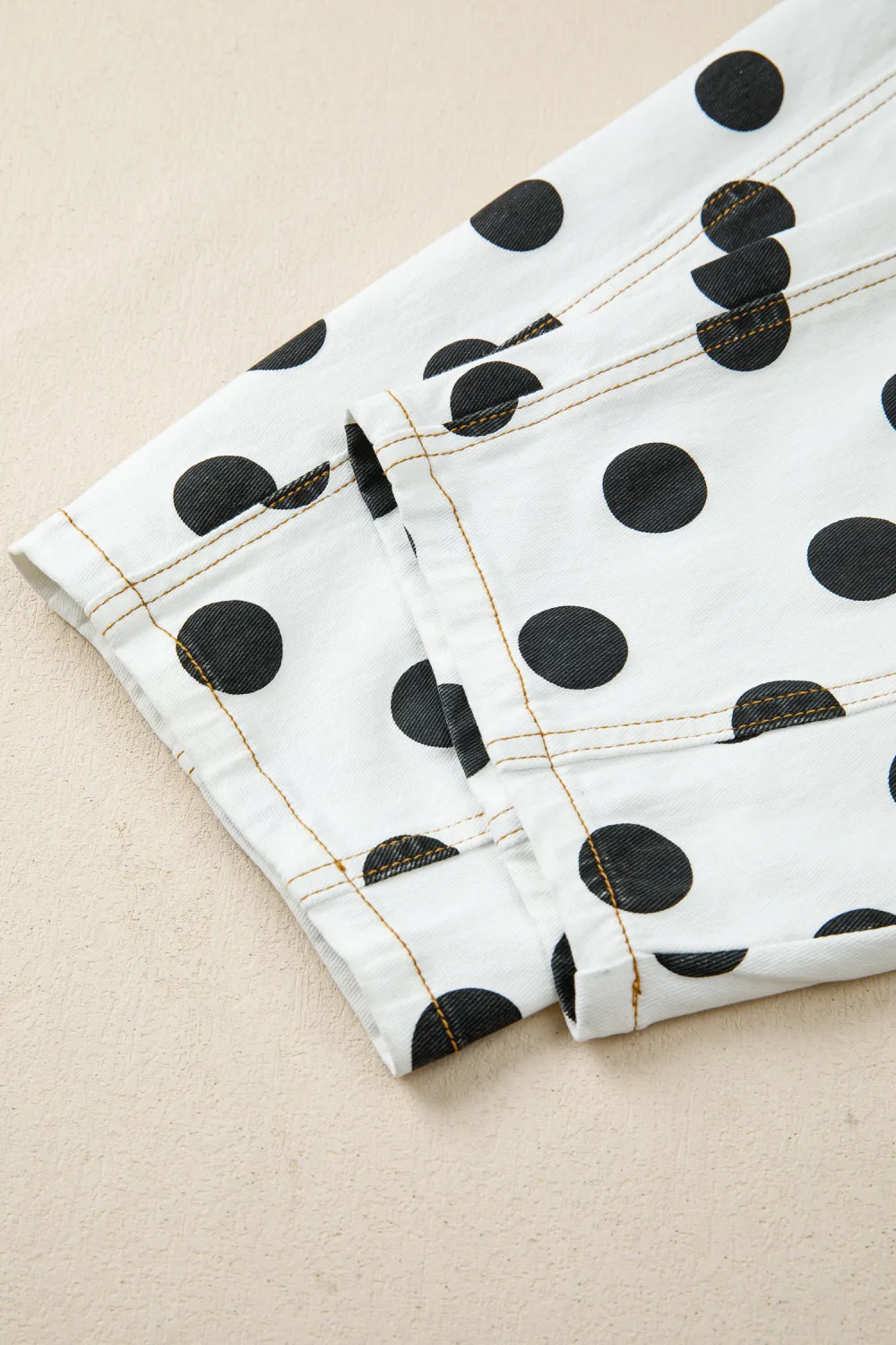 White Polka Dot Bow Jeans