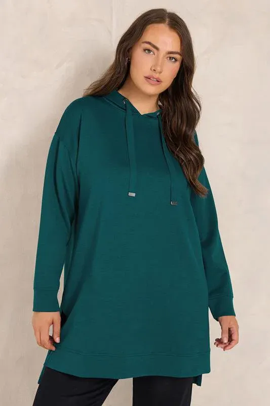 Teal Green Luxe Drawstring Hoodie