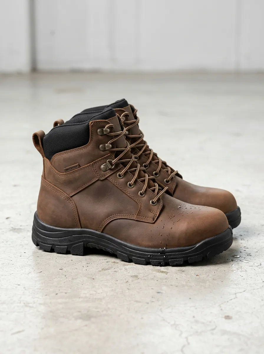 Site-Ready Leather-Look Men's Waterproof Work Boots