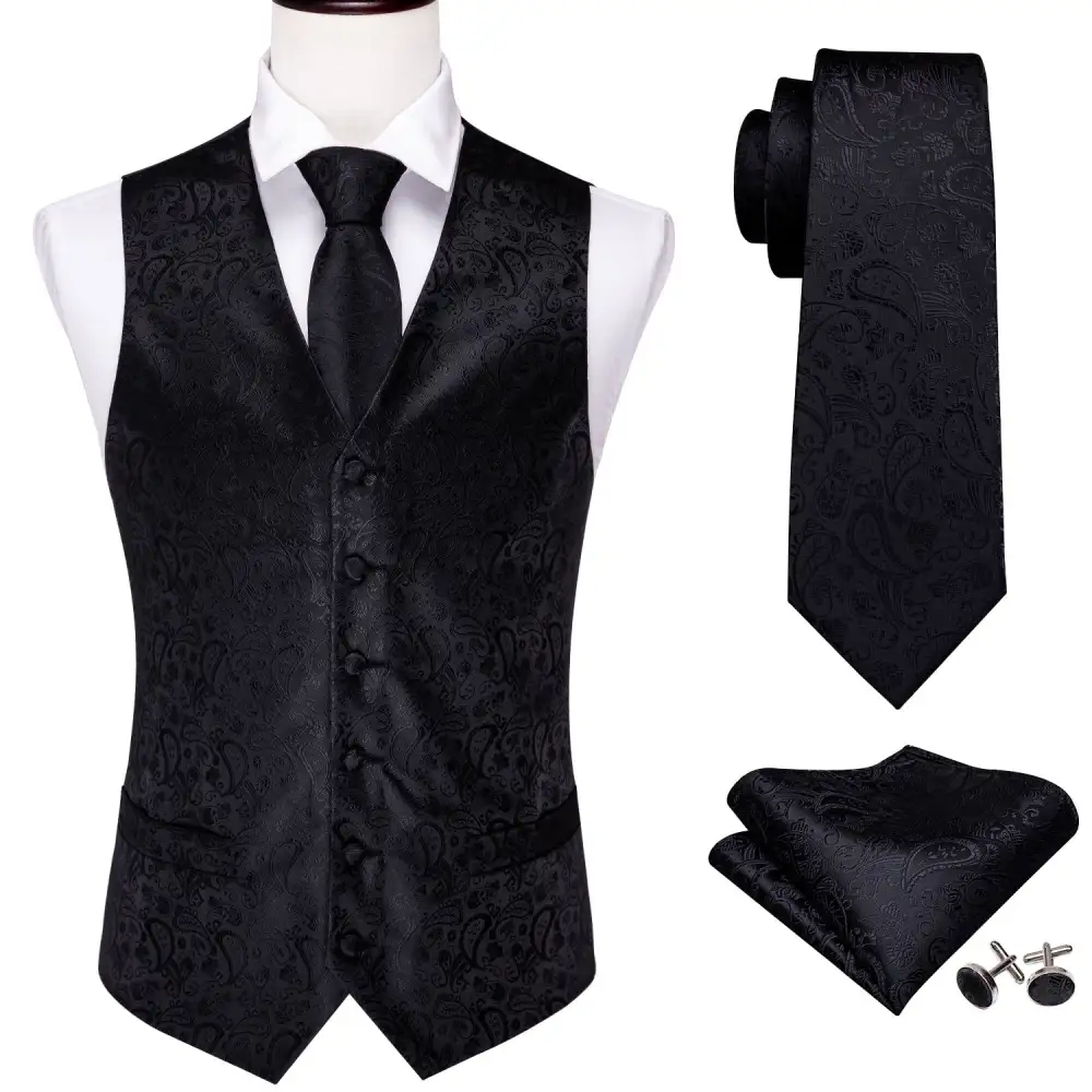Paisley Jacquard Dress Vest Set
