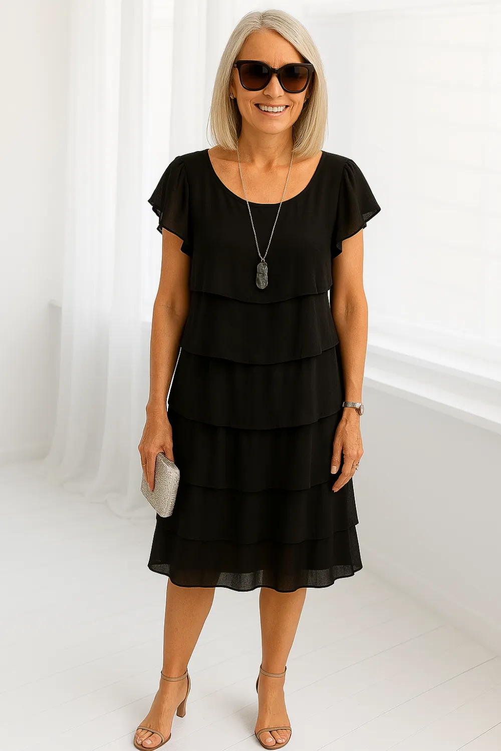  Layered Short Sleeve Dress