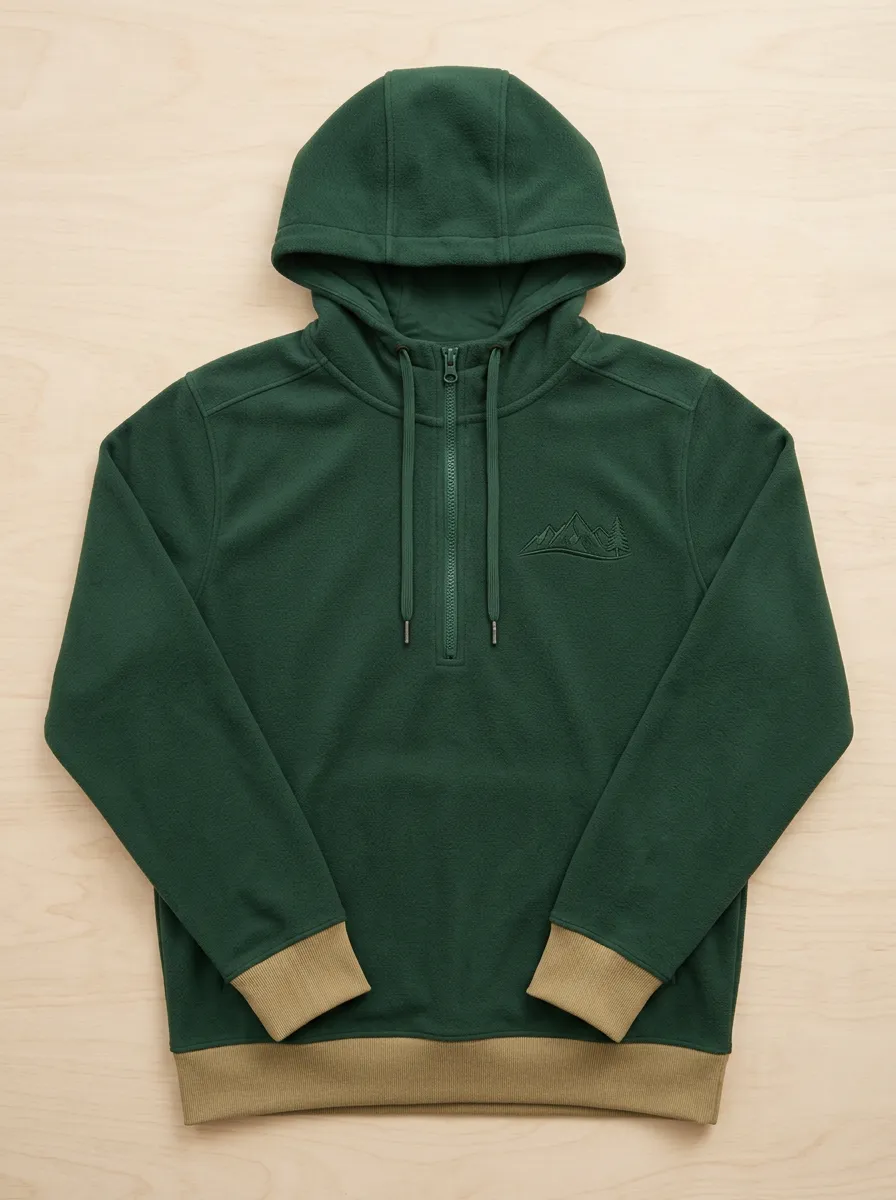 Men's Mountain Pine Embroidered Quarter-Zip Hoodie