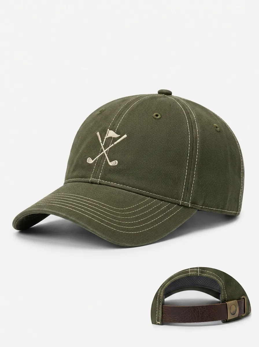 Unisex Golf Lover Baseball Cap with Crossed Clubs Embroidery