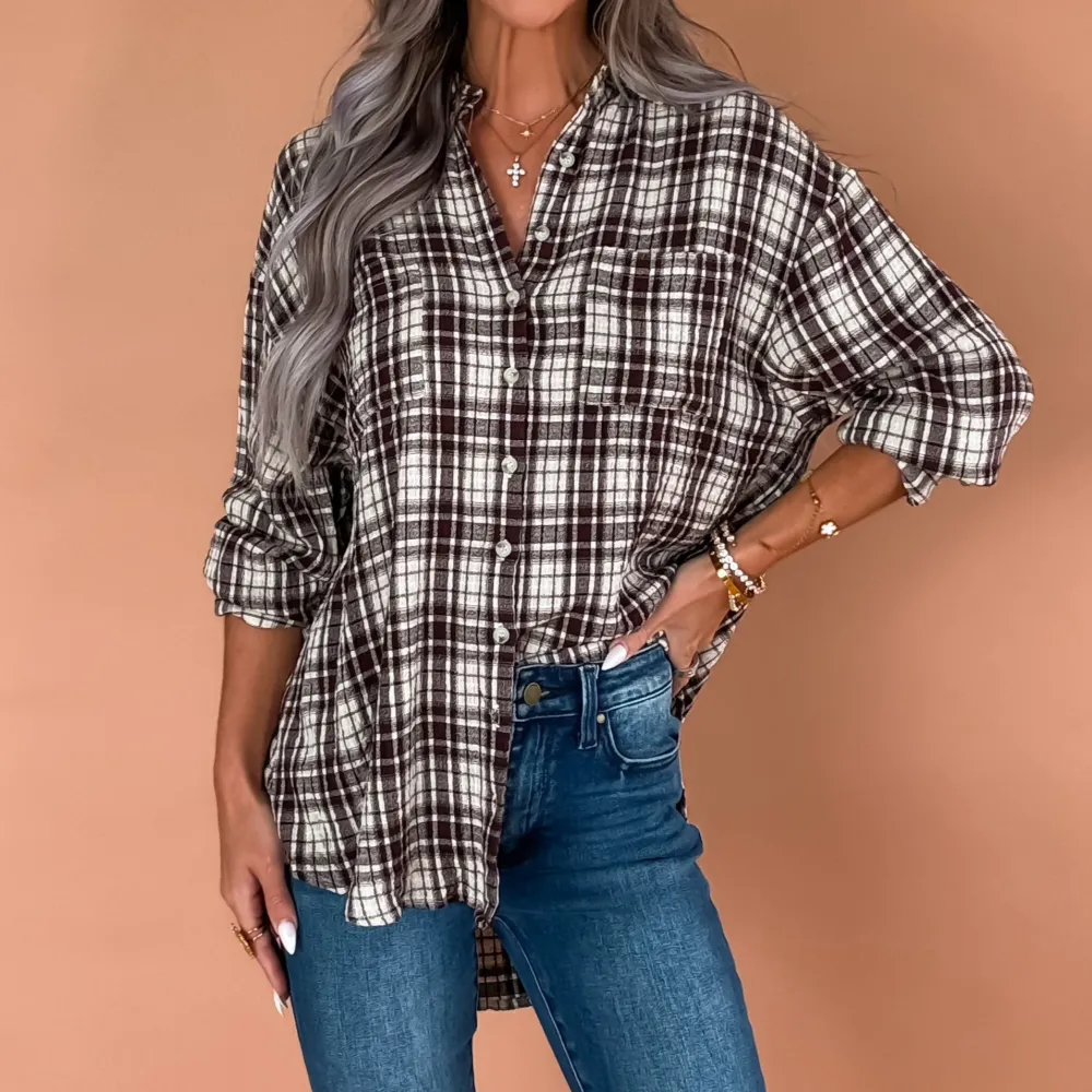 Oversized Plaid Cotton Shirt