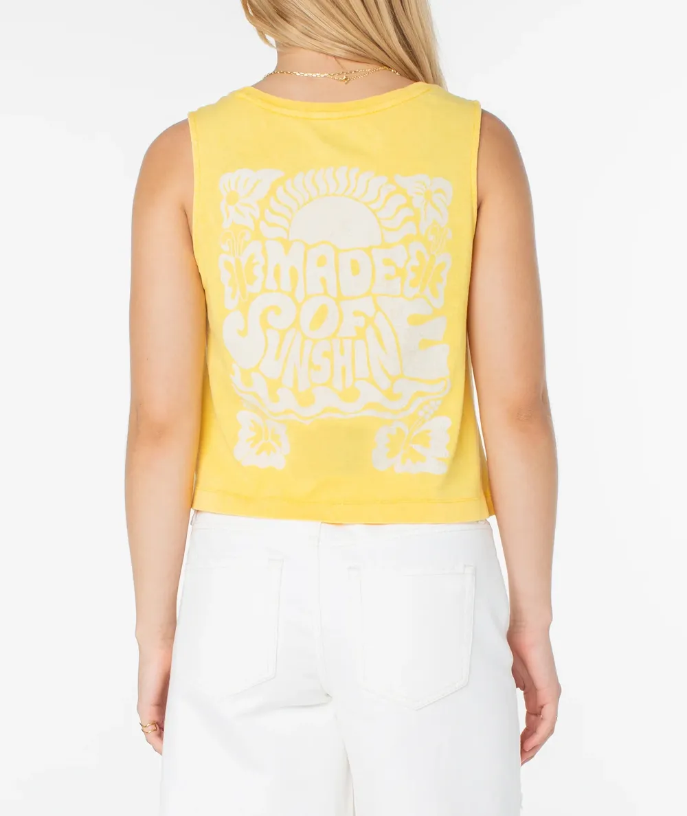 Loose Cartoon Print Round Neck Vest