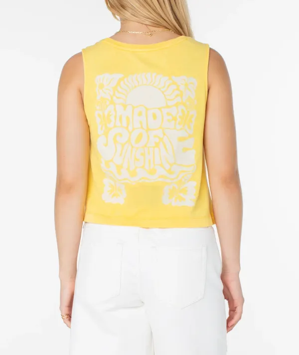 Loose Cartoon Print Round Neck Vest