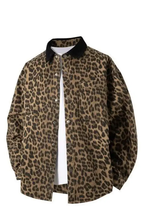 Snap Down Leopard Print Shirt