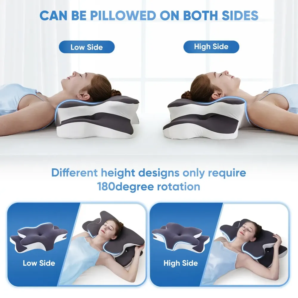 Double-Sided Contour Memory Foam Pillow