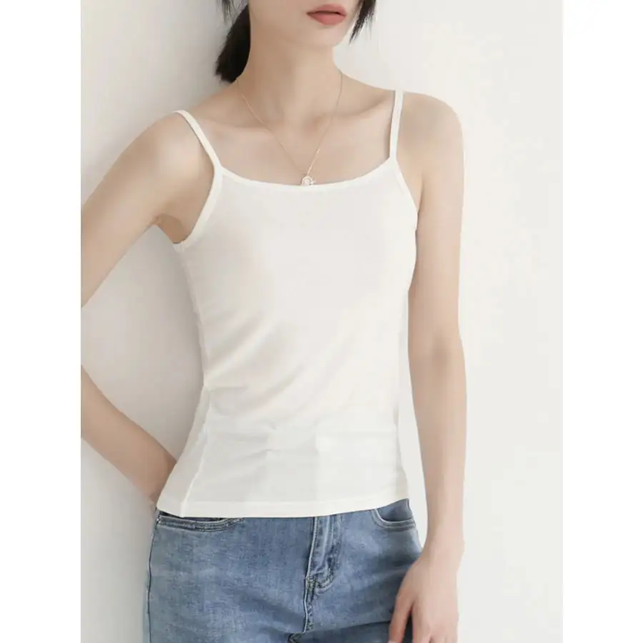 Solid Color Scoop Neck Camisole Top