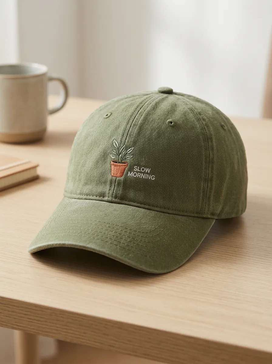 Relaxed Plant-Lover Slow-Morning Embroidered Unisex Baseball Cap