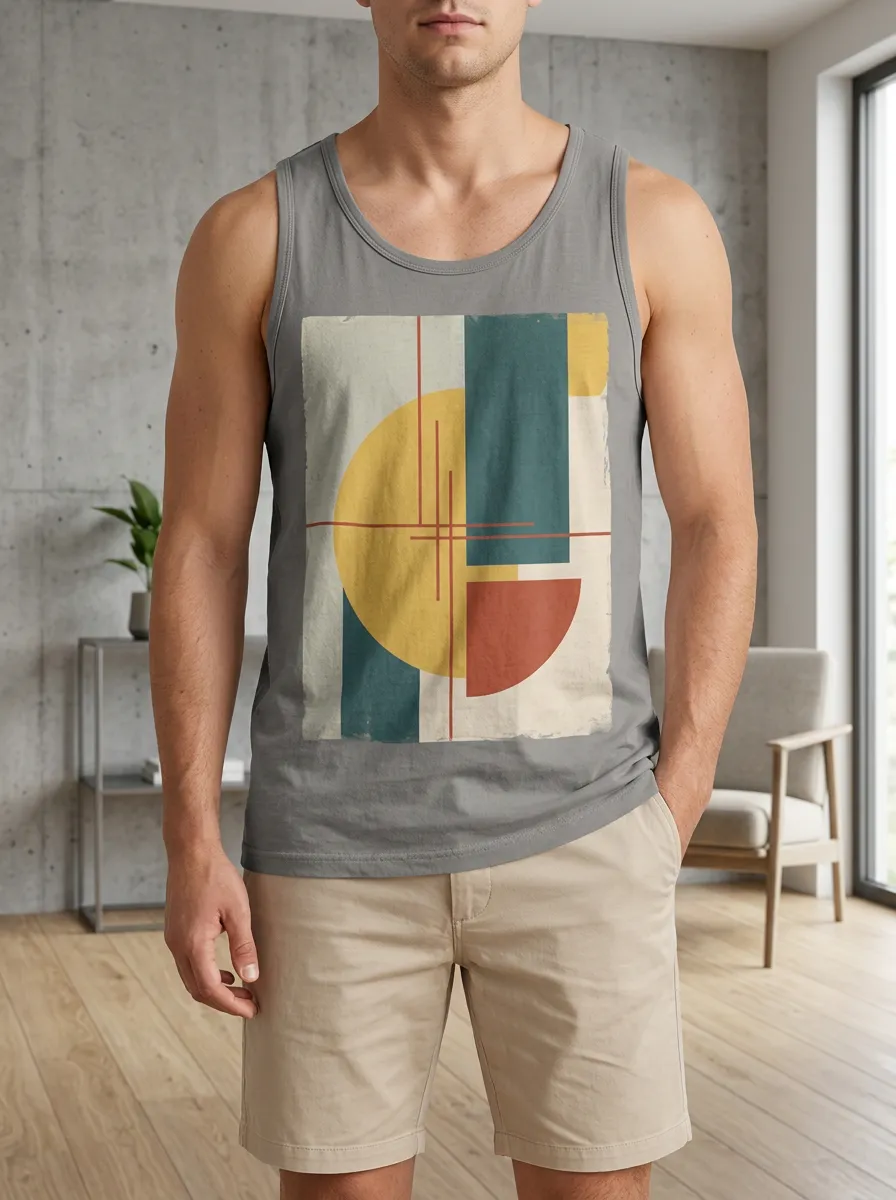 Men's Abstract Geometric Art Tank Top