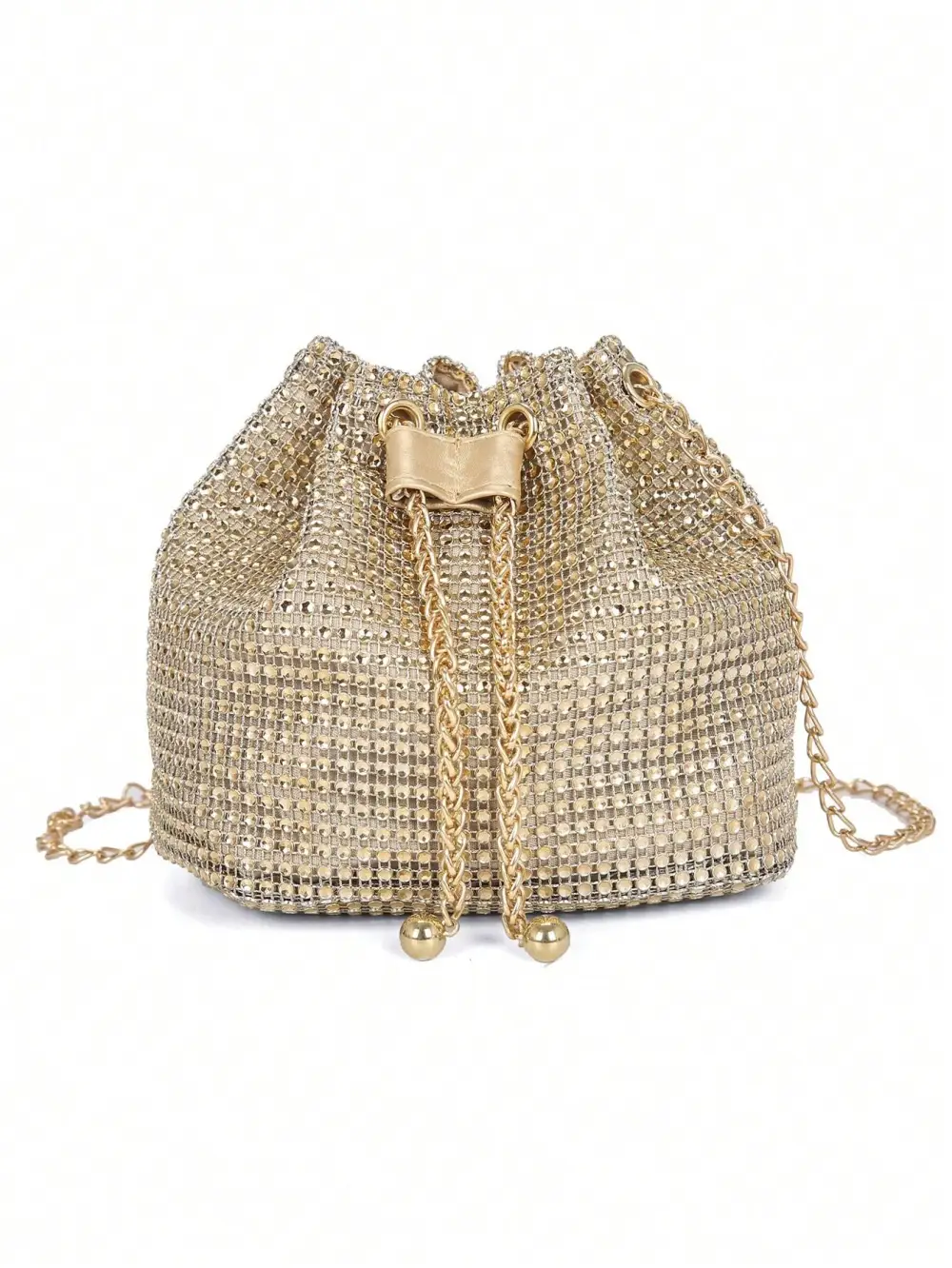 PVC Rhinestone Bucket Bag